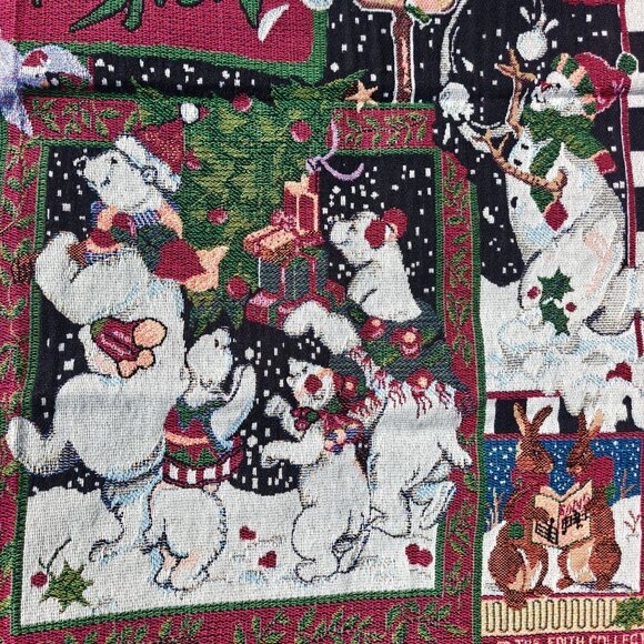 Vintage Tapestry Throw Blanket Christmas Goodwin Weavers Edith Collection 48x56 - Picture 3 of 9